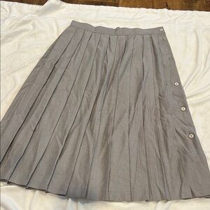 Vintage Counterparts Petite Gray A-Line Skirt with Button Detail